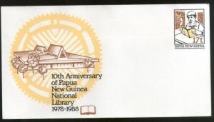 Papua New Guinea National Library Architecture Postal Stationery Envelope Min...