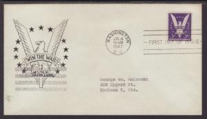 US 905 Win the War Unknown Typed FDC