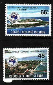 Cocos (Keeling) Is.-Sc#119-20-unused NH set- Ausipex  1984-