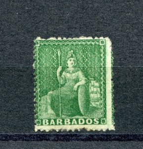 Barbados #15 (B942) Britannia (1/2p) green, rough cut perfs, M, LH, F-VF