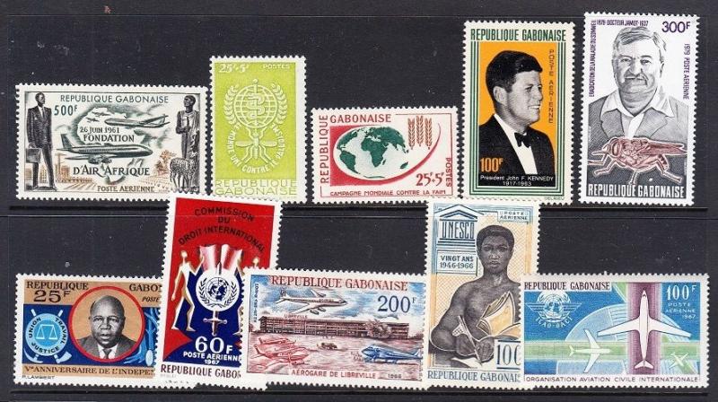 Gabon - group of 10 mint NH sets (Catalog Value $34.00)