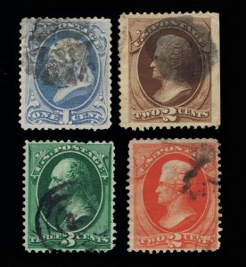 EXCELLENT GENUINE SCOTT #156 157 158 178 F-VF USED SET OF 4 CBNC ISSUE STAMPS