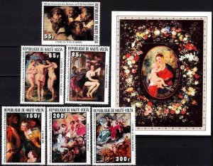 UPPER VOLTA 1977-78 ART Paintings: Rubens - 400. Complete Set + S/sheet, MNH