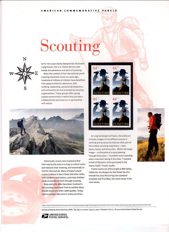 US CP857 Scouting 4472 Commemorative Panel Mint