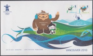CANADA Sc # 2304b,d  FDC with 2 STAMPS for VANCOUVER 2010 OLYMPICS