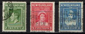 Newfoundland #245-247 Used CV $0.60 