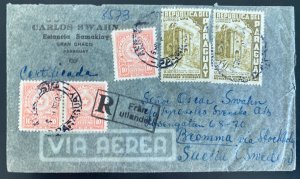 1930s Gran Chaco Paraguay Airmail cover To Stockholm Sweden