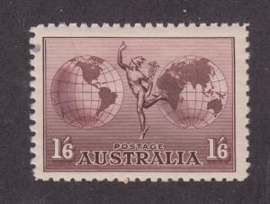 Australia Sc C4 MNH. 1934 1sh6p Mercury & Hemispheres, natural inclusion