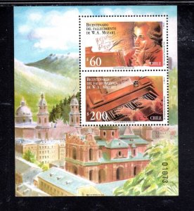 CHILE #999a 1992 MOZART MINT VF NH O.G S/S2