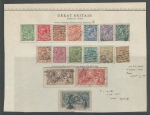 Great Britain, Postage Stamp, #187-200, 179-181 Used, 1914-31, JFZ