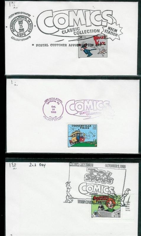 Classic Comic Book Stamps #3000 Set of 20 Pictorial Cancels Popeye D Tracy etc