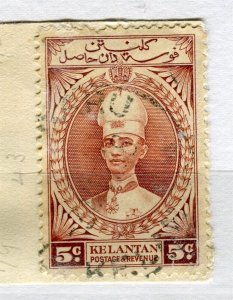 MALAYA; KELANTAN 1937 early Sultan issue fine used 5c. value