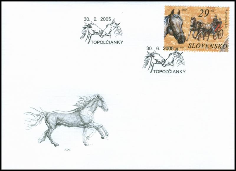 SLOVAKIA / 2005, (FDC) Preservation of Nature Horses - Lipican, MNH