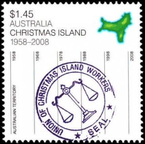 Christmas Island #470-472, Cplt Set(3), Strip of 3 + 2 Singles, 2008, Maps, NH