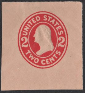 SC#U413 2¢ Washington Cut Square (1907) Unused