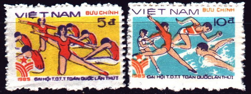 Vietnam. 1985. 1606-7. Sport, gymnastics. MVLH.