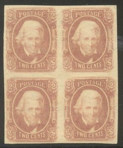 CSA #8a CHOICE Mint BLOCK - 1863 2c Pale Red