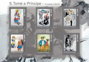 SAO TOME - 2010 - Culture of Sao Tome - Perf 6v Sheet - Mint Never Hinged