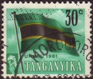 Tanganyika 1961 Sc#49 SG#112 30c Green Flag Used