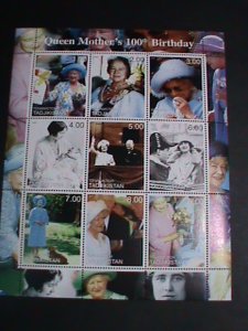 Tajikistan Stamp:2000- Queen Mother's 100th Birthday  MNH Stamp sheet-