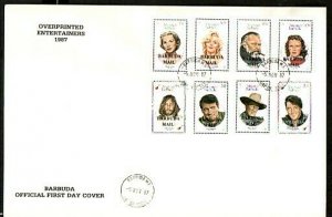 Barbuda, Scott cat. 915-922. Cinema Stars & ELVIS issue. First day cover. ^