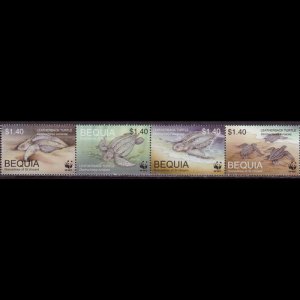 ST.VINCENT-BEQUIA 2001 - Scott# 303 WWF-Turtles Set of 4 NH