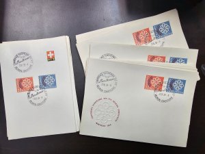 Switzerland Stamps #376-7 Lot of 40 First Day Covers FDC's Scott Value $3,000.00