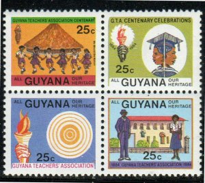 GUYANA #822-825a  1984  TEACHERS ASSOC. CENTENARY MINT  VF NH  O.G S/T4  b