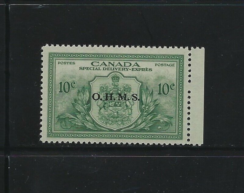 CANADA - #EO1 - 10c SPECIAL DELIVERY OHMS OVERPRINT MARGIN SINGLE (1950) MNH