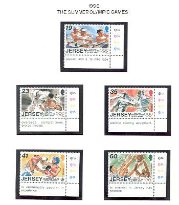 Jersey  Sc 755-9 1996 Atlanta Olympics stamp set mint NH