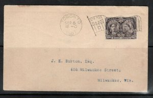 Canada #56 Very Fine Used On Flag Cancelled Cover To Milwaukee WI Sept 6 1897