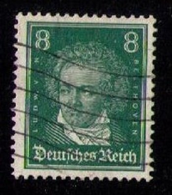 Germany, 8pf Scott #354 Used Blue Grn F-VF