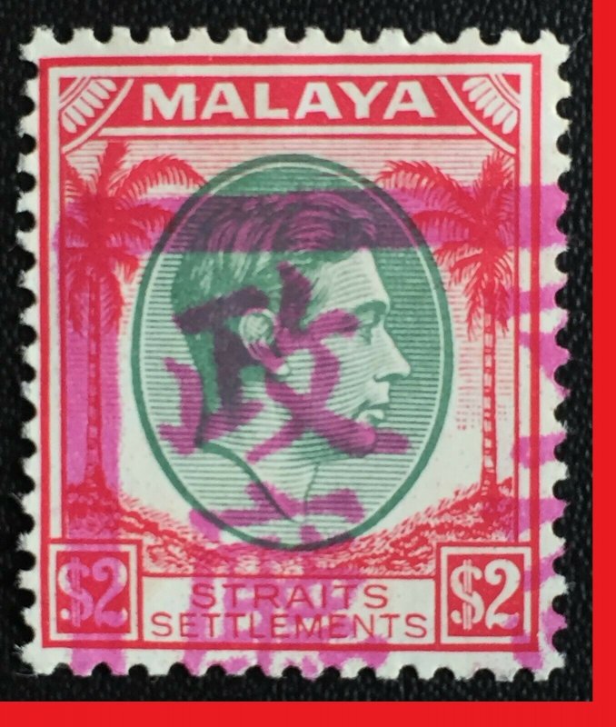 Malaya MALACCA Japanese Occu opt Straits Settlements KGVI $2 MLH High CV M2518