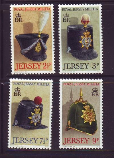 Jersey  Sc 69-72 1972 Militia Uniforms stamps NH