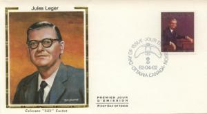 1982 Canada Jules Leger (Scott 914) Colorano FDC