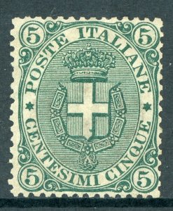 Italy 1889 5¢ Dark Green Scott #52 Mint H39