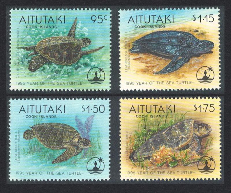 Aitutaki Turtle Year of the Sea 4v SG#690-693