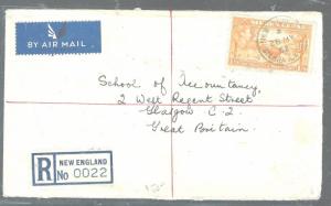 SIERRA LEONE (P3005B) 1952  KGVI 1/3 REG NEW ENGLAND TO ENGLAND