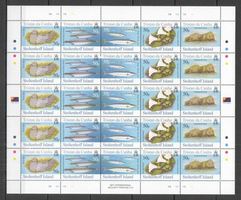 A1188 Tristan Da Cunha Stoltenhoff Island Birds Marine Life #888-2 Full Sh Mnh