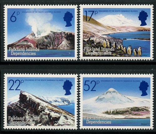 Falkland Is-Dep 1984 Volcanoes set Sc# 1L84-87 NH