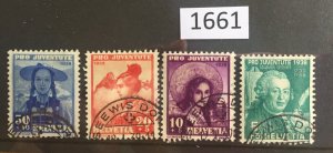 $1 World MNH Stamps (1661), Switzerland Scott B91-94 USED CTO SEE IMAGE