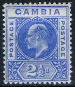 Gambia 1902 2 1/2d Ultramarine SG48a Dented Frame Fine Very Lightly Mtd Mint