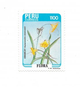 PERU 1986 FLORA FLOWERS PLANTS 1 VALUE  MINT NH SCOTT 852 MICHEL 1319