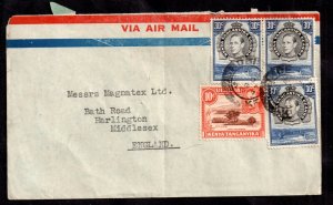 British KUT 1947 KGVI Airmail Postal History Cover to UK WS17101