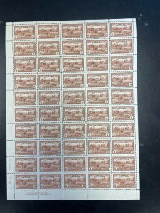 Canada #268 Very Fine Never Hinged Plate #2 Sheet Of Fifty