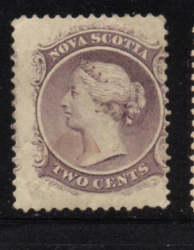 Nova Scotia  Sc 9 1860 2 c lilac Victoria stamp mint