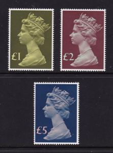 Great Britain x 3 QEII decimal high values MH