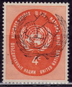United Nations, 1958, UN Seal, 4c, sc#63, used