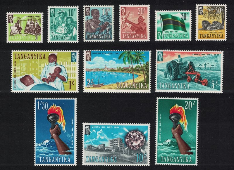 Tanganyika Lions Flag Tractor Medicine Education Definitives 12v SG#108-119