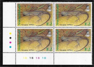 Swaziland #655   Tree Agama (MNH) Plate Block of 4 CV$7.00